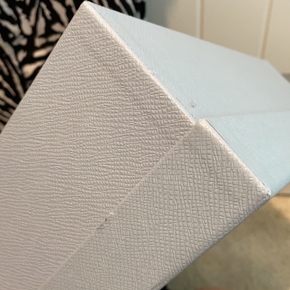 NIB Prada Satin Blue Ribbon Jeweled Gem Embellished Heeled Sandals - Picture 17 of 17